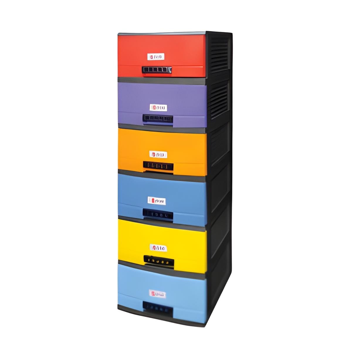 PLASTIC MULTI COLOUR CUPBOARD ( 6 DRAWER )