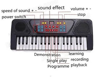 TechSpark Bigfun BF-430A1 37 Keys Musical Electronic Keyboard Piano Organ with Microphone Mic Synthe