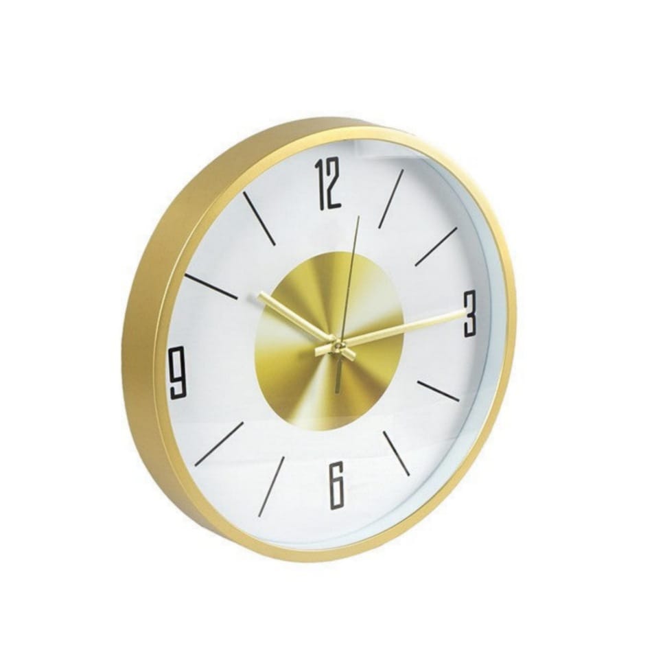  Wall Clock Gold & White (15-11)