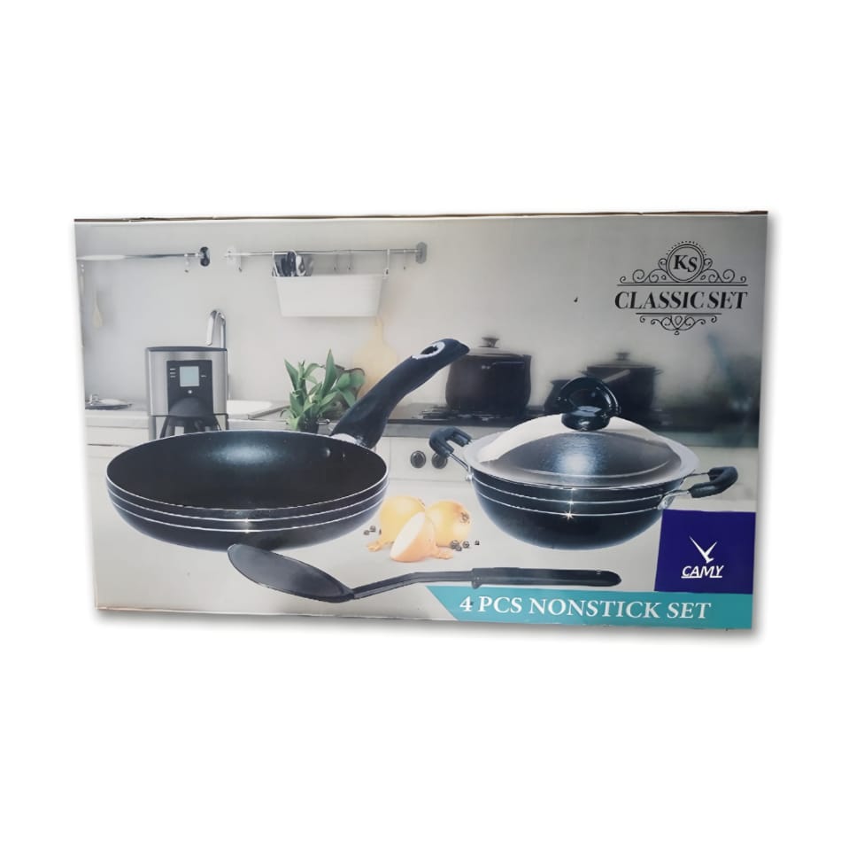 Nonstick Fry Pan & Hopper Pan Set KS Camy 4Pcs