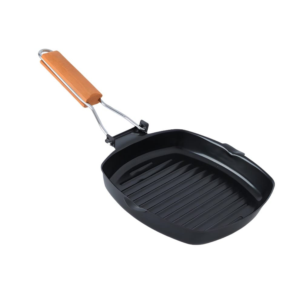 Grill Pan With Foldable Hanle, BBQ  Grill Pan 28cm