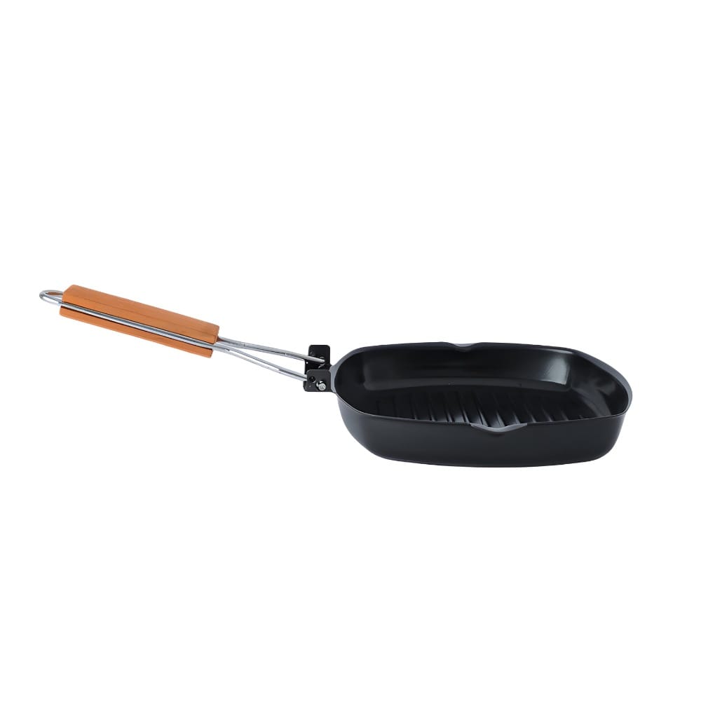 Grill Pan With Foldable Hanle, BBQ  Grill Pan 28cm