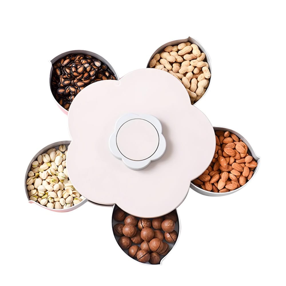 Plastic Rotating Dry Fruit Serving Tray, Sweet Box Flower 239-64