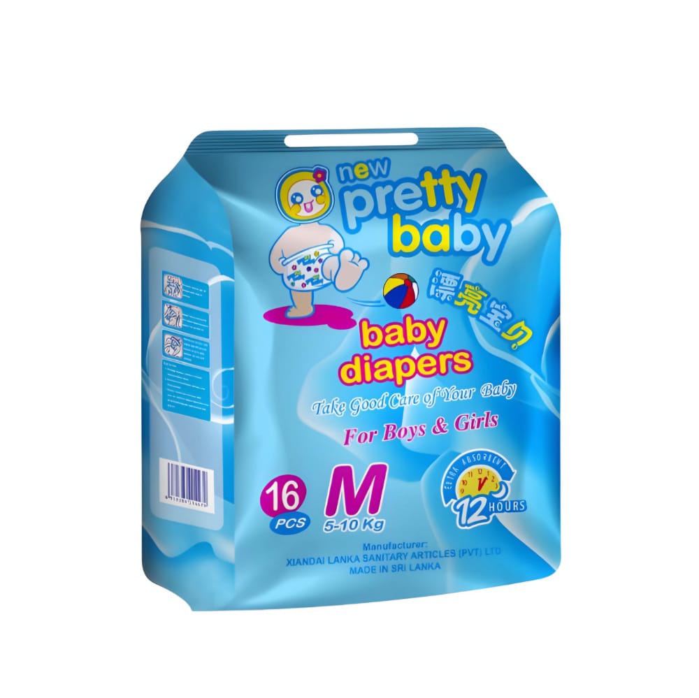 16pcs diaper M pretty baby