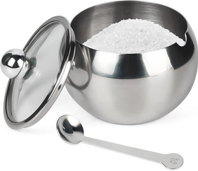 Stainless Steel Sugar Bowl with Lid and Spoon (MUN-1114390)