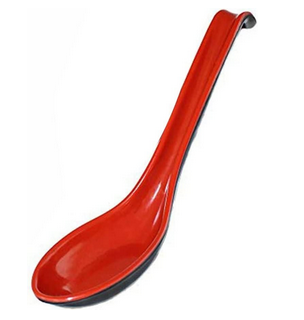 Long Handle Spoon-Red Black Melamine Porcelain (MUN-1119698)