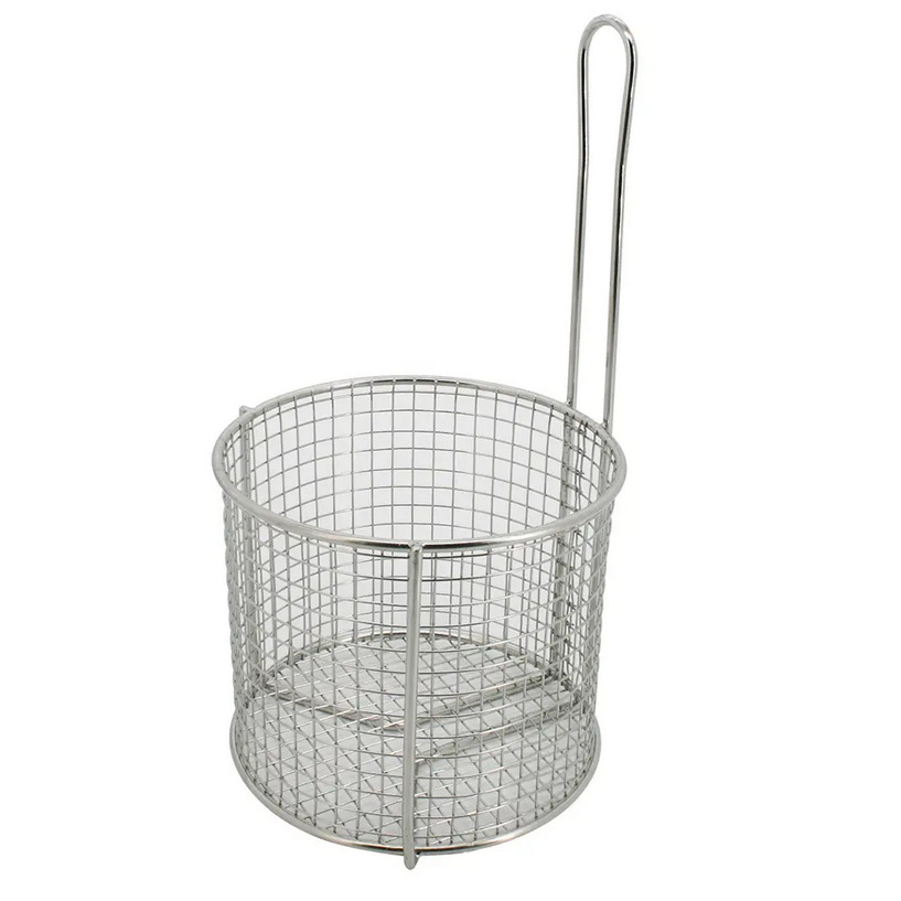 Fry Basket Wire Mesh Round, Round Giggles Basket Stainless Steel (MUN-1117197)