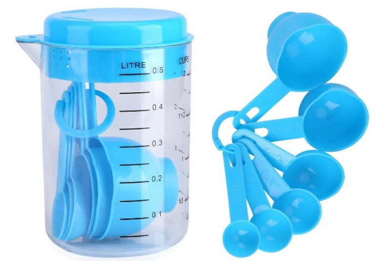 Reusable Plastic Measuring Cup with Spoons (MUN-1123063)