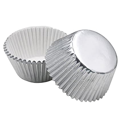 Aluminum Foil CupCake Muffin Molds for Baking (Silver) - 10 Pieces (MUN-1122497)