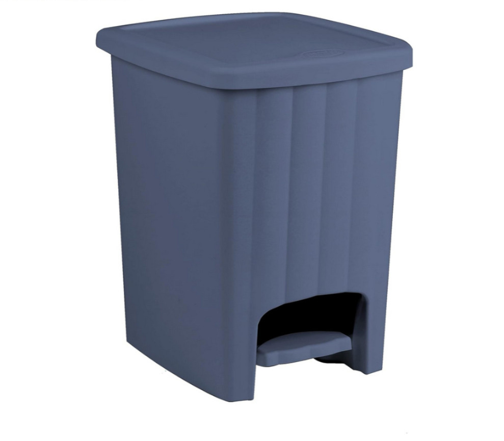 Navy Blue 20 Litre Plastic Square Pedal Dust Bin (MUN-1121448)