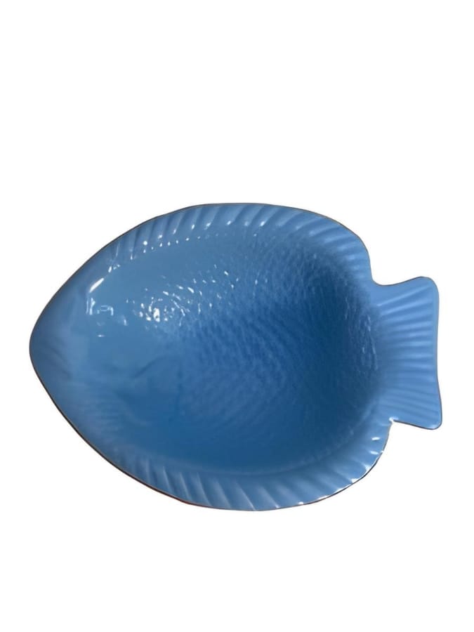 Melamine fish bowl. 8” Long, 2” Tall.  Blue In Color - ( MUN - 1113790 ) 