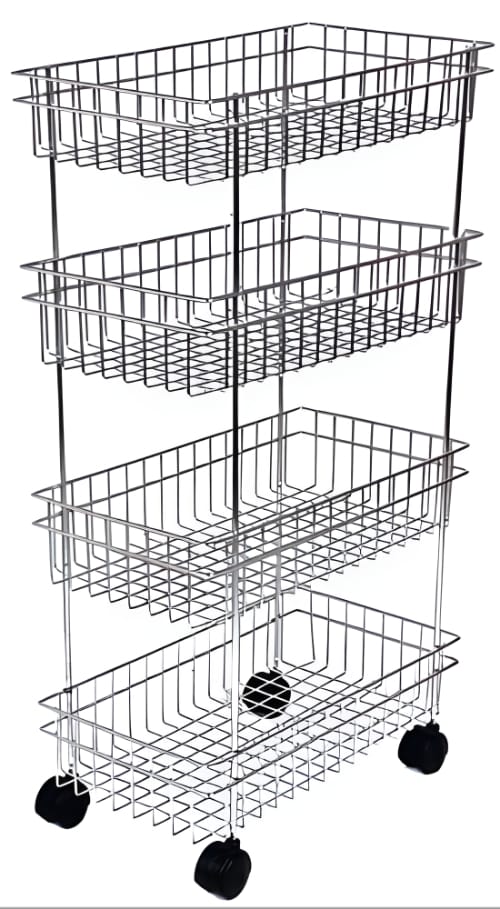 Modern Kitchen Storage Rack Trolley Stainless Steel (MUN-1123323)