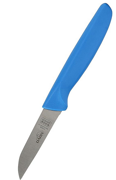 Dairy Blue 3” Paring Knife - Sharp Kitchen Knife - Ergonomic Handle, Pointed Tip - Color Coded Kitch