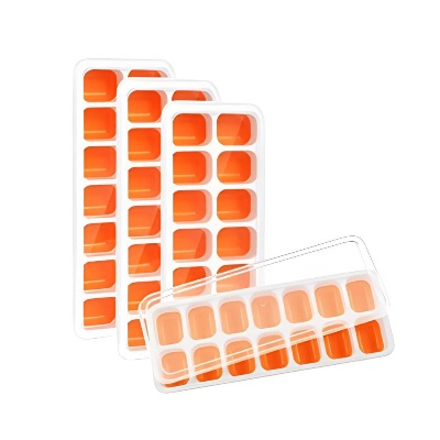 Kootek 4 Pack Silicone Ice Cube Trays with Lid (MUN-1131376)