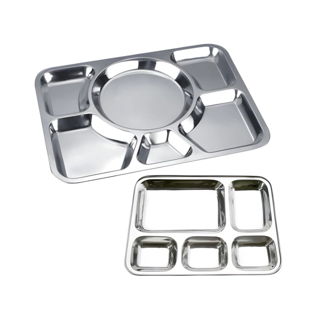 100% Stainless Steel Six in one And five in  one Dinner  divided plates(MUN-1118128)