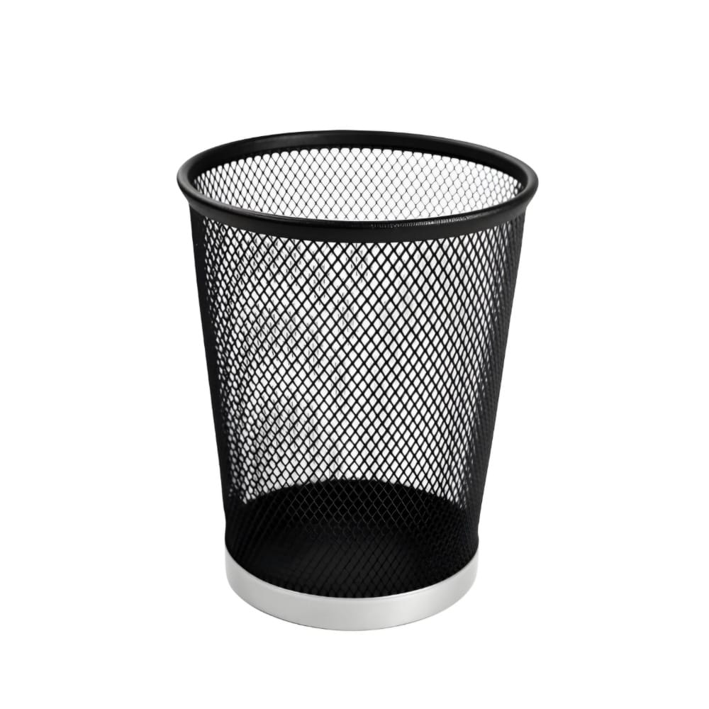 YBM Home Black Steel Mesh Round Open Top Waste Basket(MUN-1119768)