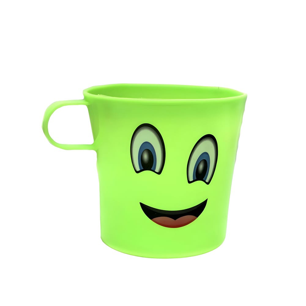 Smiley Face Mug Plastic. Reusable with Handles.(MUN-1121854)