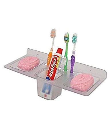 4in1 (Soap case/Toothbrush holder/paste holder)  Acrylic Toothbrush Holder. (MUN 1115615)