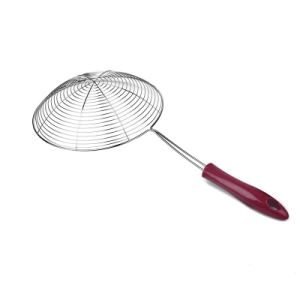 Alpha 14 Stainless Steel Deep Fry Strainer Puri Jhara Wire Skimmer Maroon(MUN-1111701)