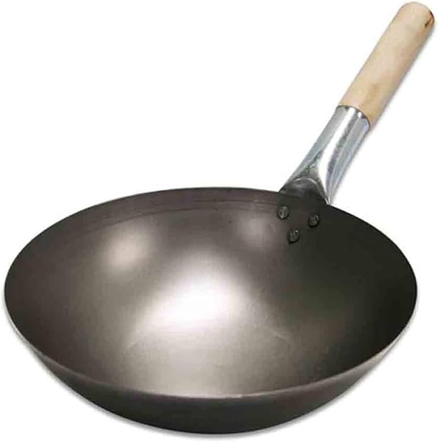 Chinese Iron Wok Restaurant Style Kadai with Wooden Handle.(MUN-1112208)