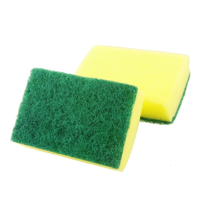 Clean it large multi-purpose scouring sponge for cleaning, made in egypt green and yellow(MUN-111245