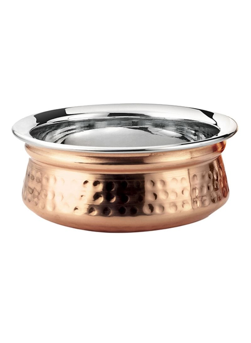 Copper/Stainless Steel Double Wall Biryani/Gravy Handi/Lagan 13 Cm/5 Inch(MUN-1118225)