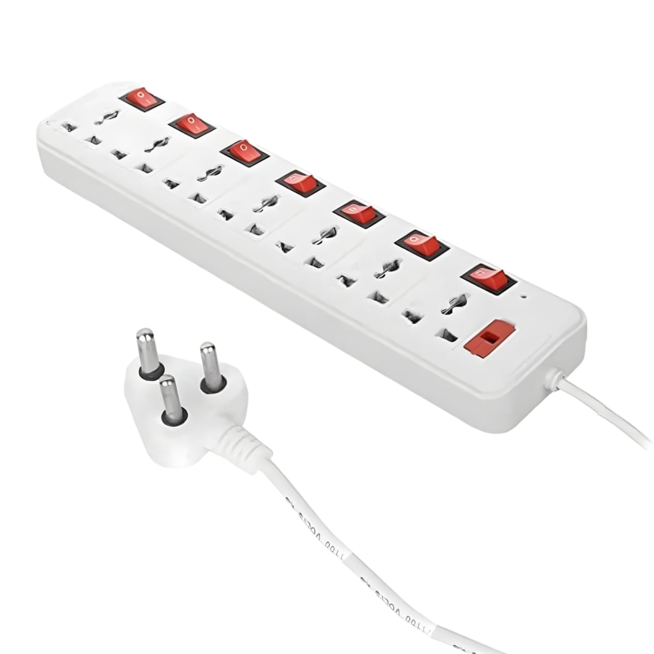 100~250V 10A Universal 7 Outlet Single Switch Socket 2 USB Port Charger Adapter(MUN-1118013)