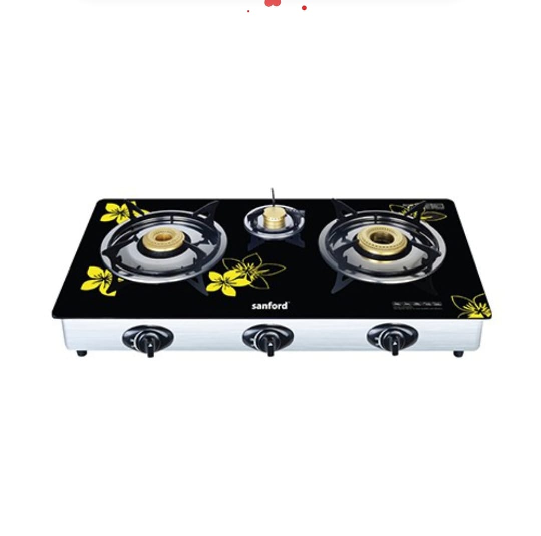 3-Burner Gas Stove Black/Silver - Sanford (MUN-1118053)