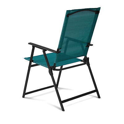 Square Patio Steel Sling Folding Chair (MUN-1121671)