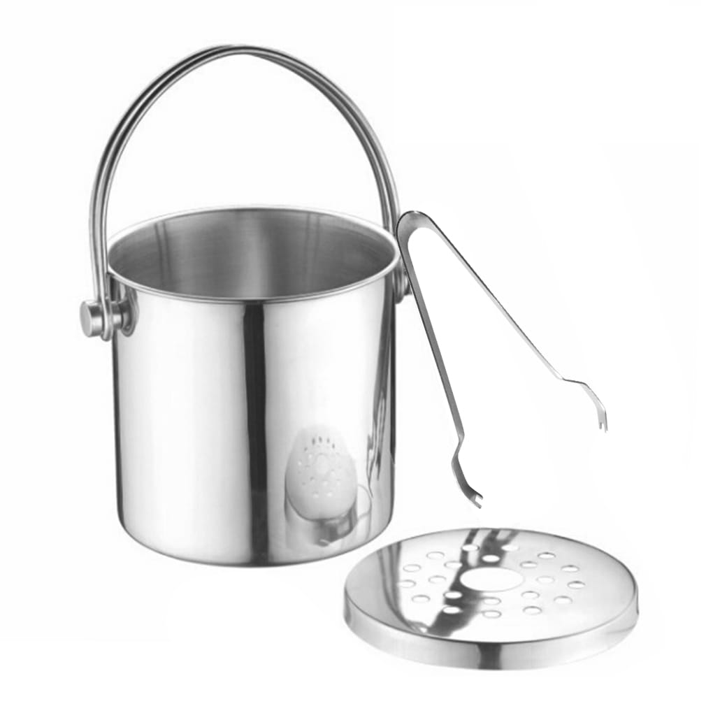 Stainless Steel Ice Bucket Ice Cube Container with Tongs(MUN-1111341)