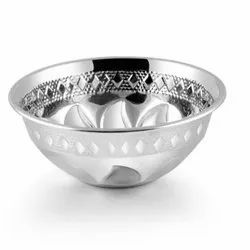 Silver Stainless Steel Fancy Mugli Bowl(MUN-1115510)