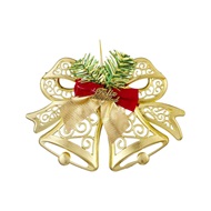 Bell shaped perforated christmas decoration with bowtie (XMS 003)