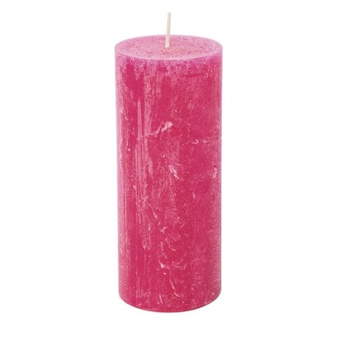 Rustic Pillar Candle, Pink (XMS 0014)