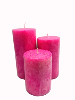 Rustic Pillar Candle, Pink (XMS 0014)