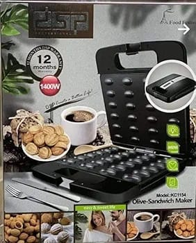 Olive Waffle Sandwich Maker, Electric Nut Maker 1400W (MUN-1122383)