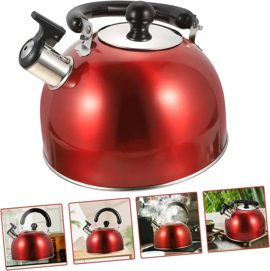 Red Whistling Kettle Stainless Steel (MUN-1123243)