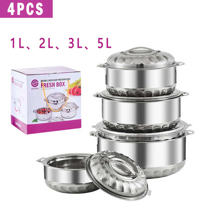 Hot Pot Fresh, Stainless Steel Large Capacity Food Warmer Pot Set,(POT078)