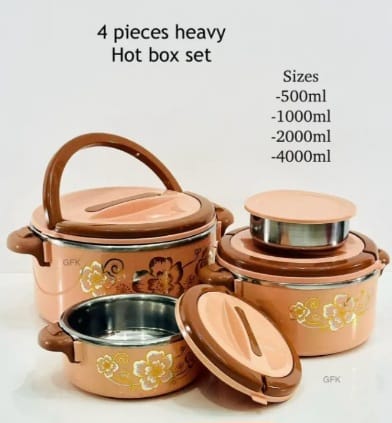 Food Storage Basket, Hot Box Set Stainless Steel  4 Pcs (MUN-1119670)