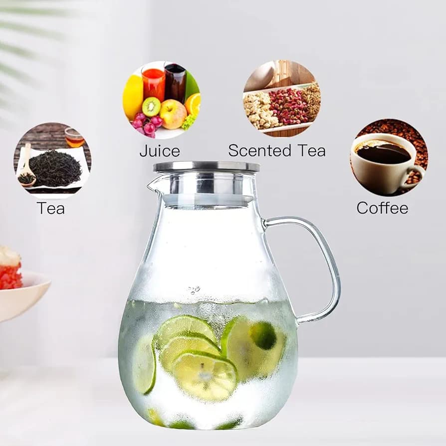 Glass Pitcher with Lid and Spout Premium High Borosilicate (MUN-1111561)