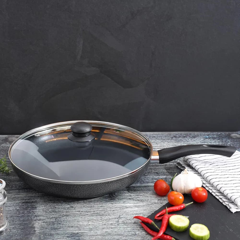 Non-Stick Classic  Pan With Glass Lid - Black (MUN-1124096)