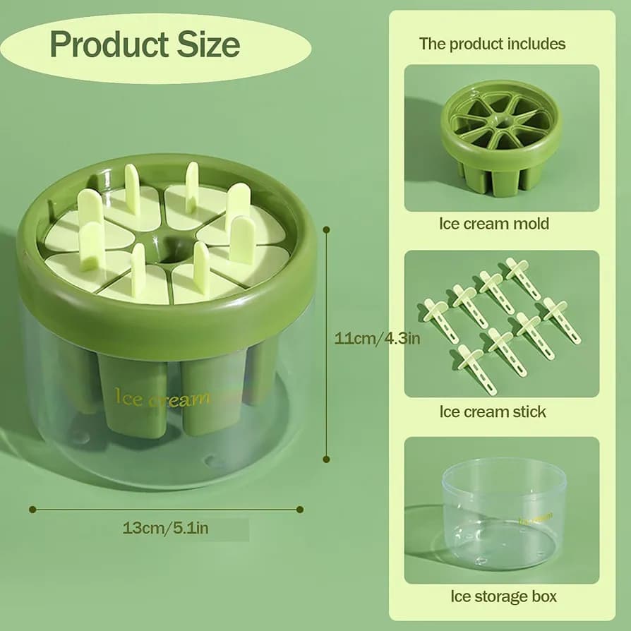 Non-stick Ice KULFI Mold Reusable with Lids (MUN-1147221)