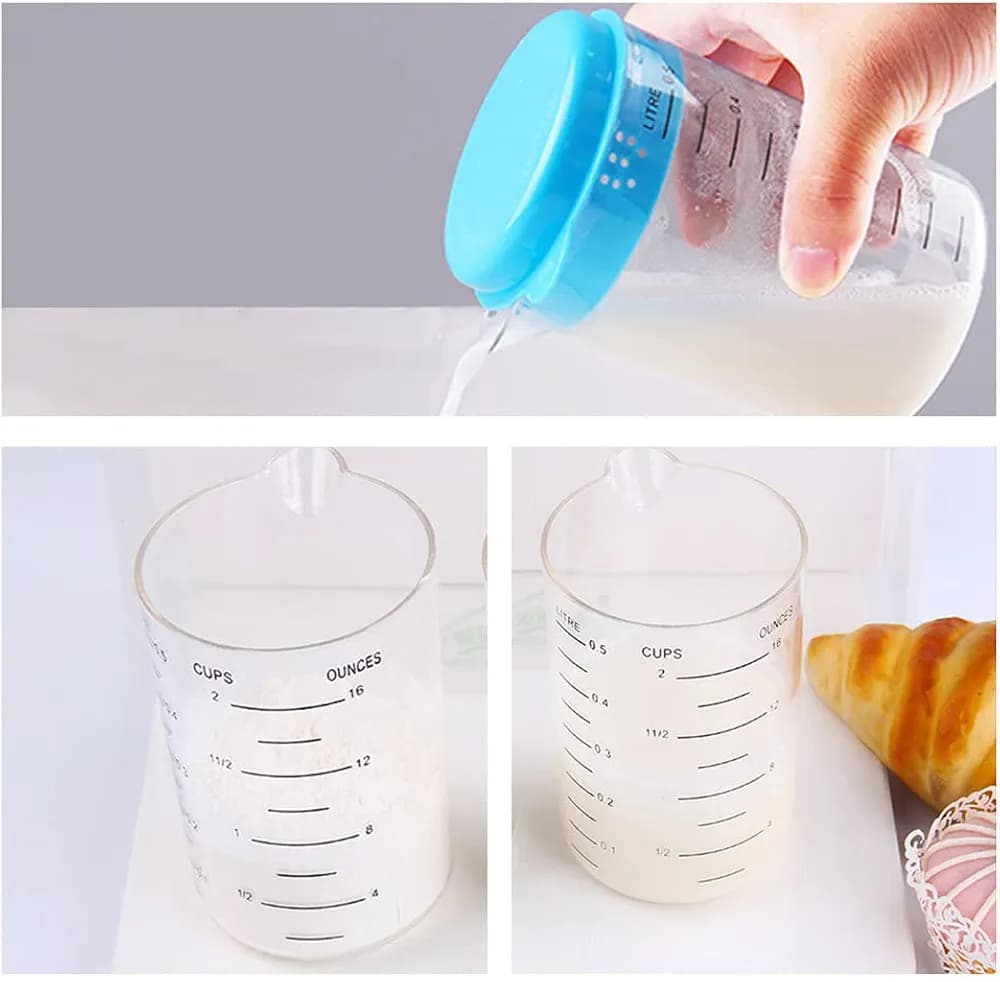 Reusable Plastic Measuring Cup with Spoons (MUN-1123063)