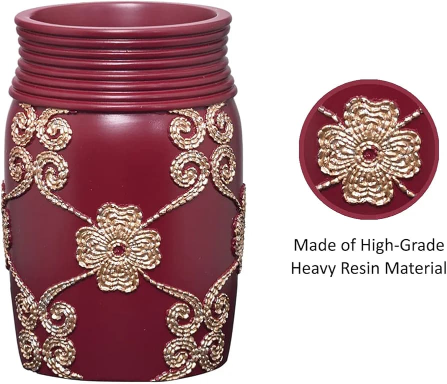 Decorative Cookie Jar With Screw Top Plastic Lid, Bath Monte Rose Waste Basket (MUN-1124238)