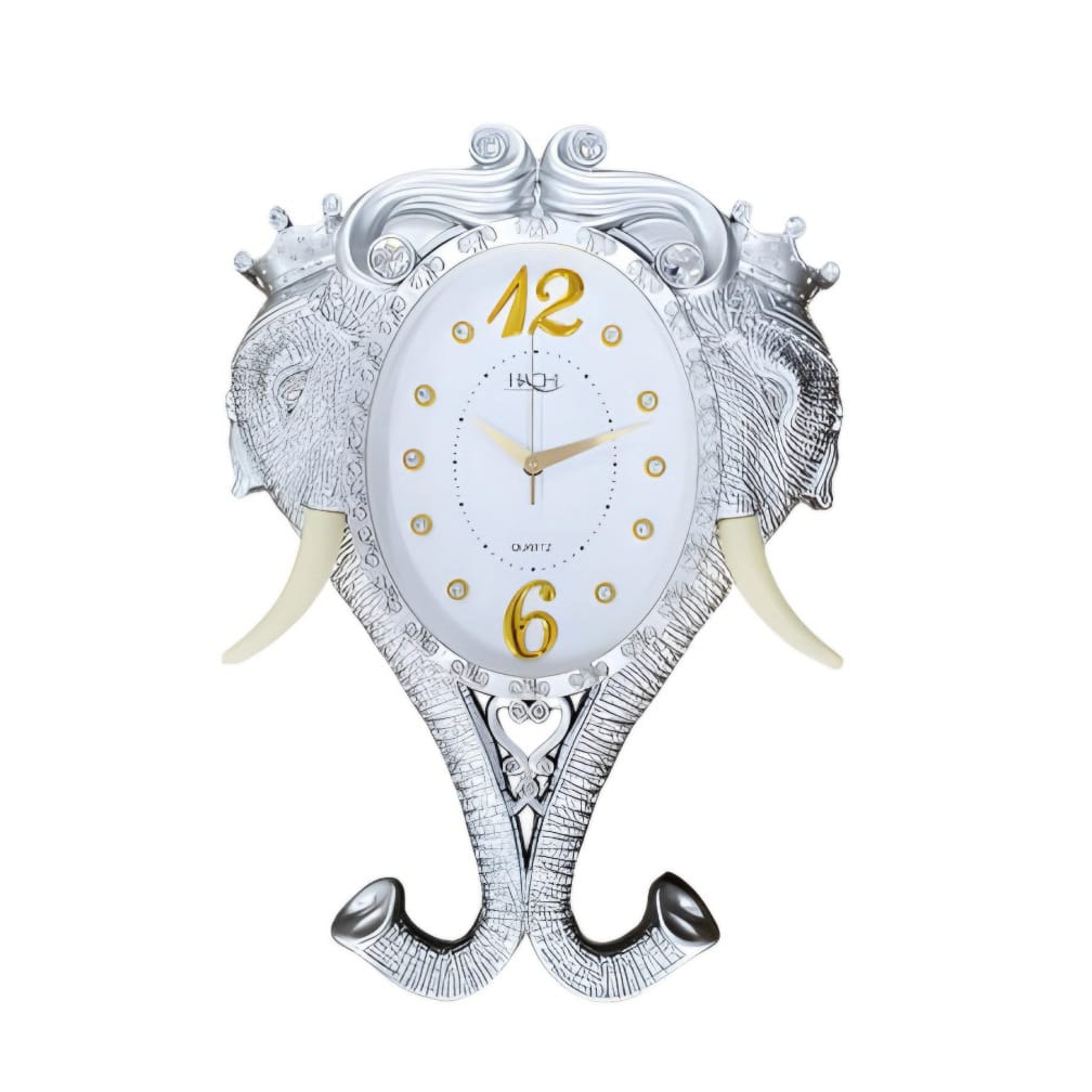 ELEPHANT SHAPED RICH WALL CLOCK ()