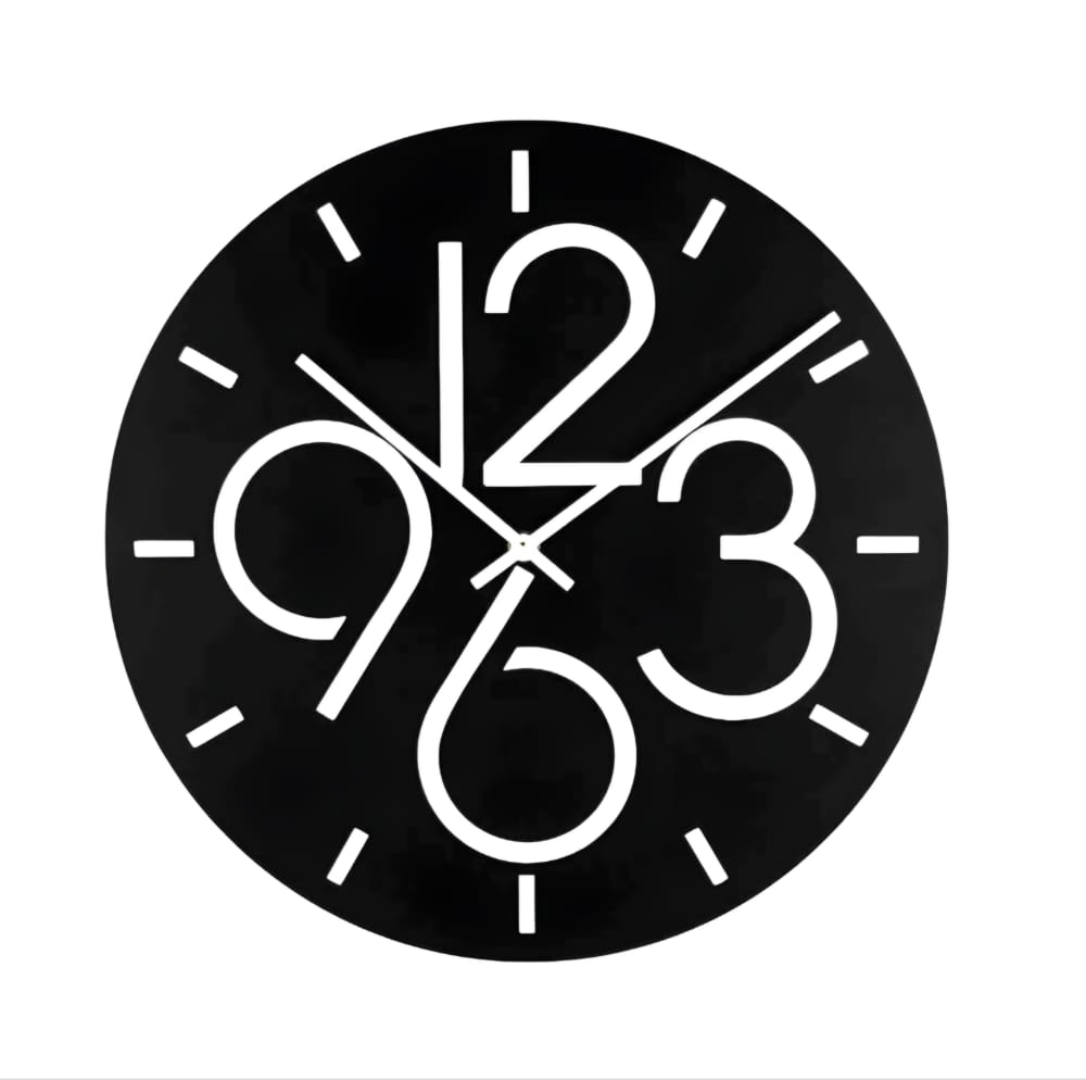 BLACK & WHITE DESIGN WALL CLOCK 1211-GLT (CLK-030)