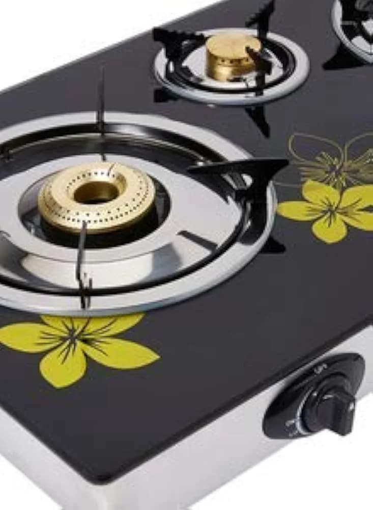 3-Burner Gas Stove Black/Silver - Sanford (MUN-1118053)