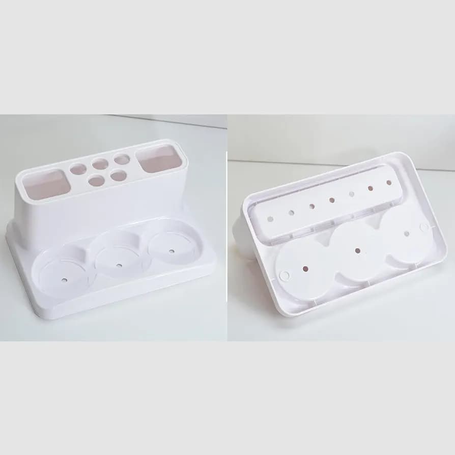 Toothbrush Toothpaste Holder Stand with Rinse Cups (MUN-1123135)