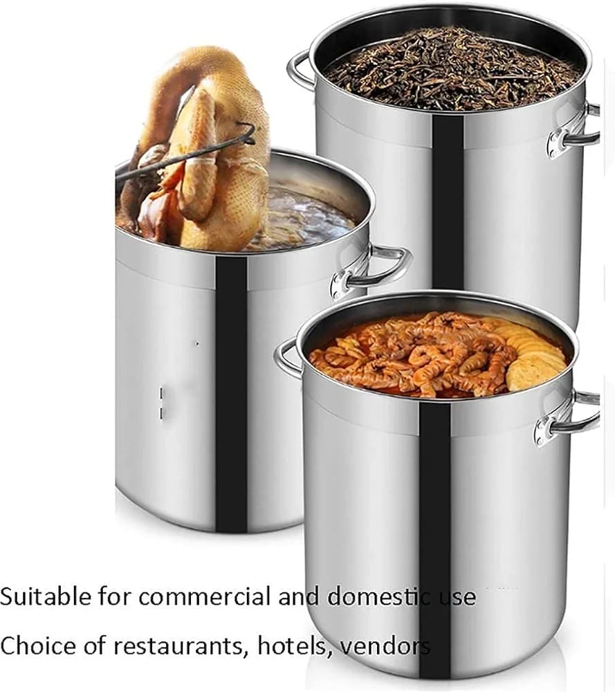  Stainless Steel Pot, Commercial/Home Thick Pot with Lid (MUN-1122284)