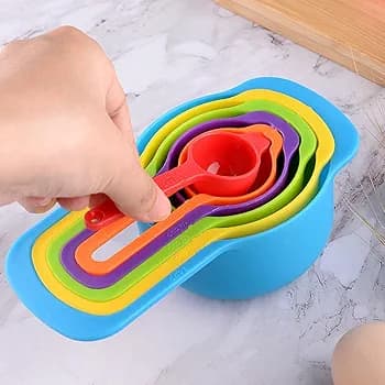 6pcs Measuring Cup Measuring Spoon Set with Scale ABS Materials for??Kitchen&Baking (CUP123)