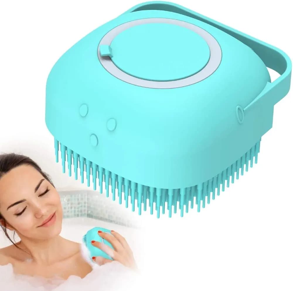 Soft Silicone Bath Shower Brush, Body & Face & Short Hair Wash, Bath Exfoliating Skin Massage Scrubb